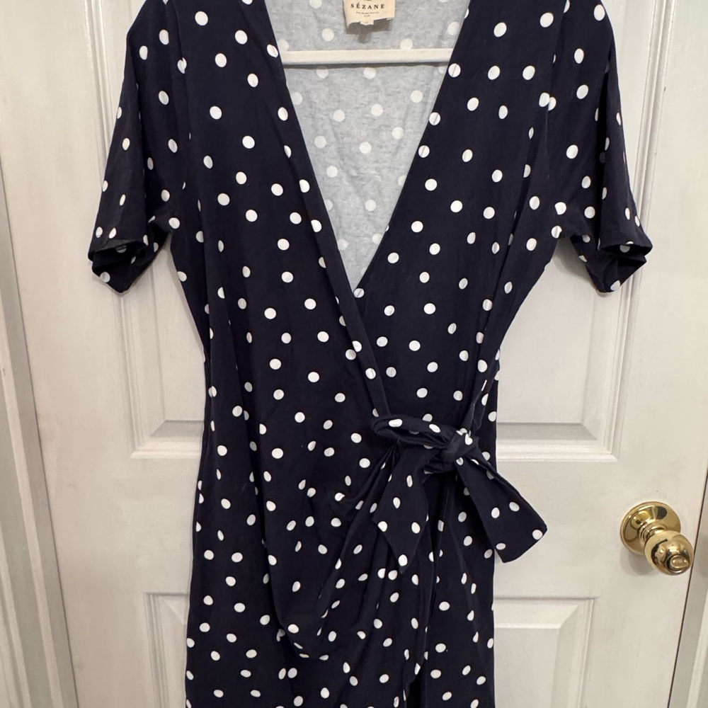 Sézane Horia Polka Dot Wrap Dress - Picture 3 of 5